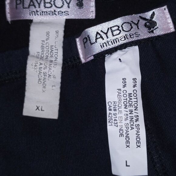 Sexy Vintage PLAYBOY Intimates Black CAMI & BOYSHORT w/RHINESTONE BUNNYHEAD logo - Picture 9 of 10